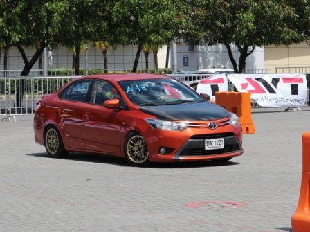 Toyota Vios club participants practice on Track A.