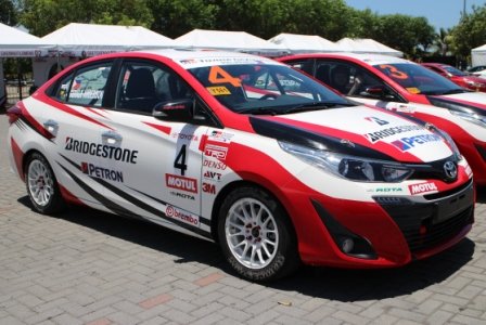 Race car is a 2019 Toyota Vios with enough modifications to make it track- and race-worthy.