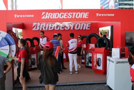 PAEC, which distributes Bridgestone and Firestone tires had a huge display and activity area.