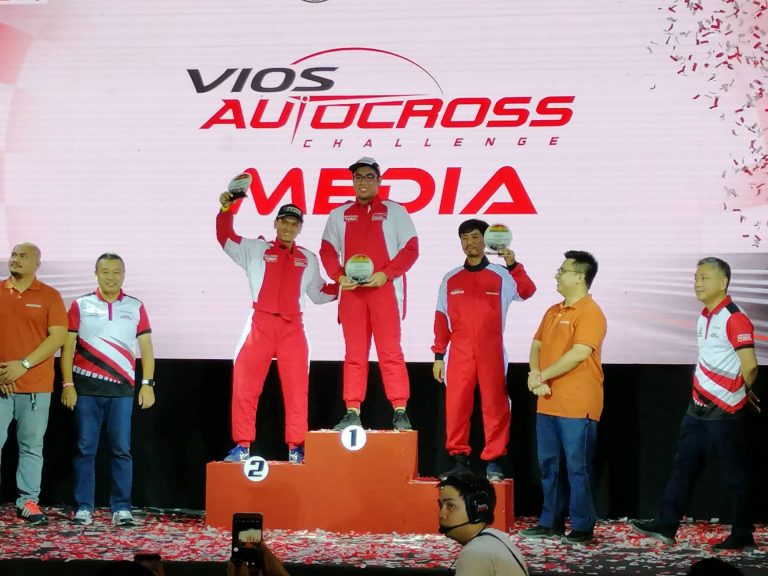 Jose Luis Altoveros on top of the podium in the Autocross Challenge Media class…