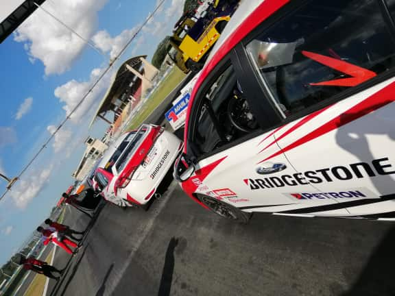 The starting line at the Autocross Challenge course.