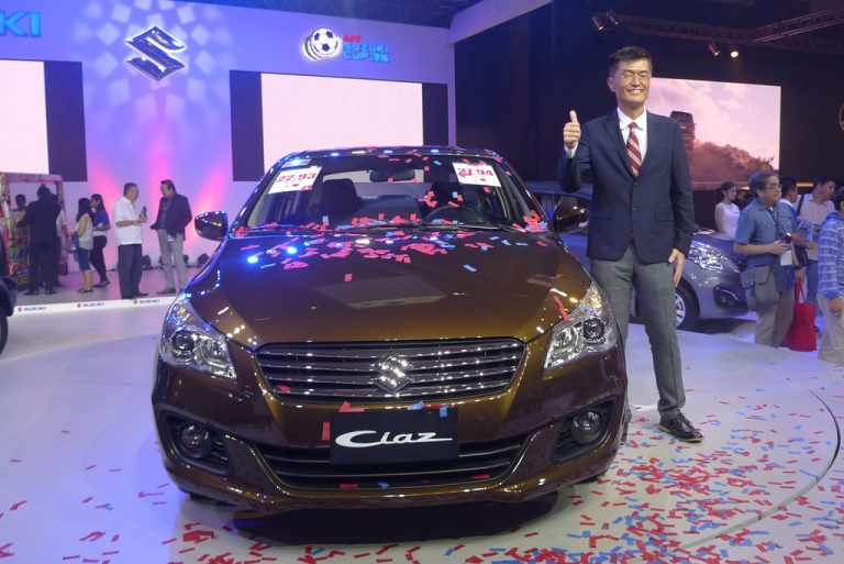 Former Suzuki Automobile GM Shozu Hoshikura during the Ciaz launch in 2016.