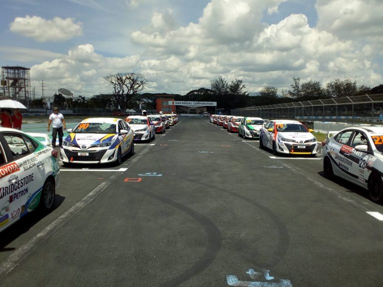 The starting grid during the opening ceremonies…