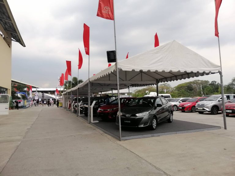 Toyota created a display and test drive area…