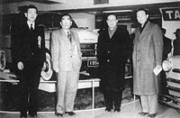 Exhibit of the Prince sedan at the Bridgestone headquarters in March 1952.