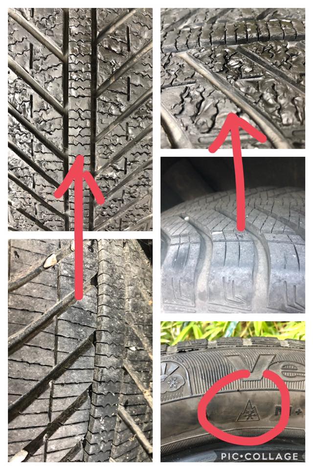 Tire damage signs