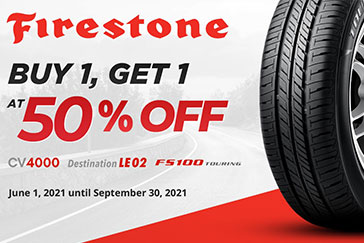 Firestone Promo:Buy 1, Get 2nd Tire at 50% off